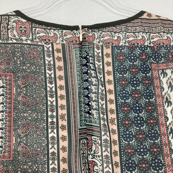 Junarose size 14 Multicolor Patchwork Boho Print Maxi Dress Feminine Vacation - Picture 7 of 11